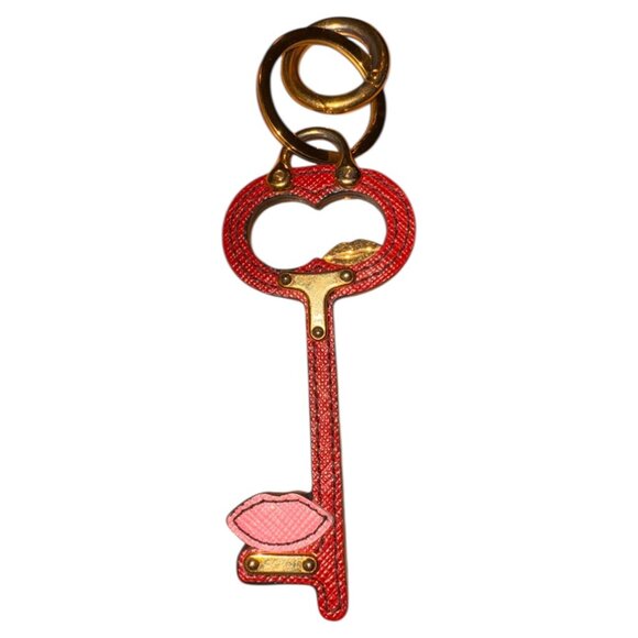 PRADA Saffiano Leather Lip Key Chain - Picture 4 of 7